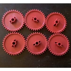 6 Knex Red Gears for Large Chain - Screamin Serpent - K'nex Roller Coaster Parts